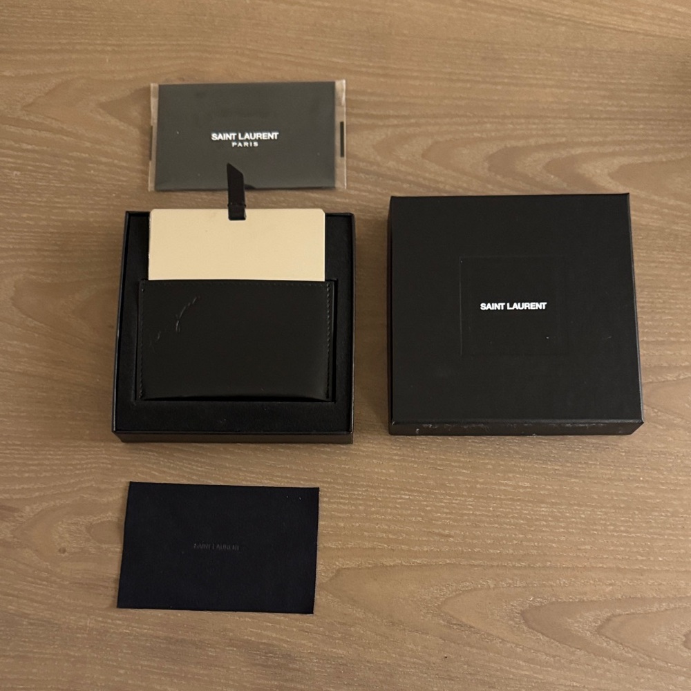 Saint Laurent Smooth Calfskin For You Mirror Card Case Black